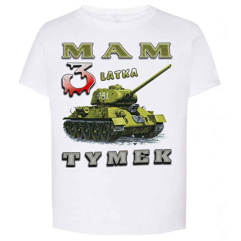 Koszulka Urodzinowa Dziecięca Czołg Tank