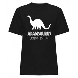 KOSZULKA DZIECIĘCA T-REX URODZINOWA IMIĘ+SAURUS