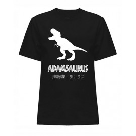 KOSZULKA DZIECIĘCA T-REX URODZINOWA IMIĘ+SAURUS