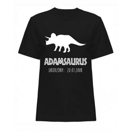 KOSZULKA DZIECIĘCA T-REX URODZINOWA IMIĘ+SAURUS