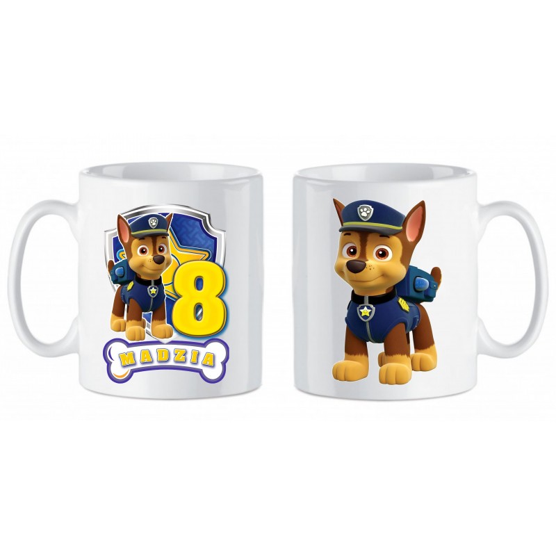 Kubek Urodzinowy z nadrukiem Psi Patrol CHASE