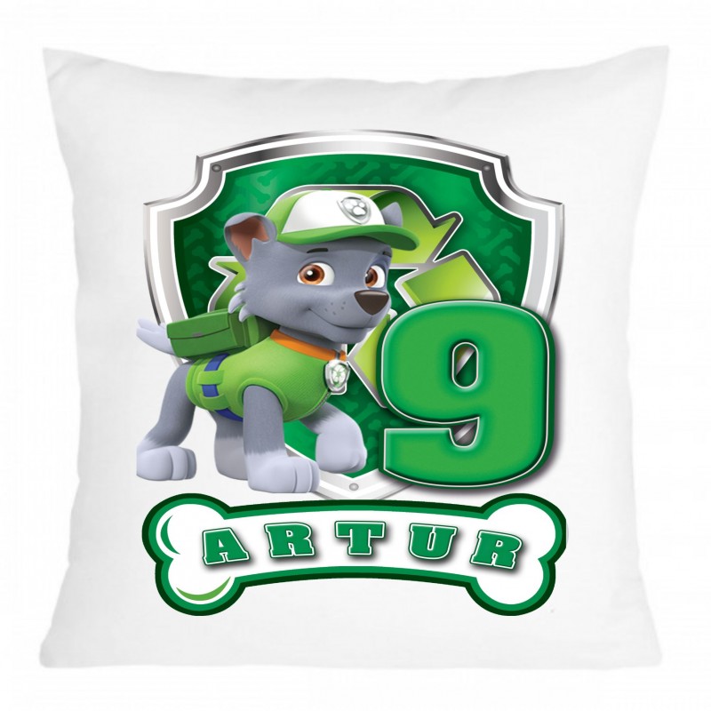 Poduszka dekoracyjna urodzinowa Psi Patrol ROCKY