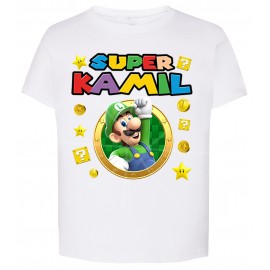 Luigi Super Mario Koszulka Urodzinowa Dziecięca