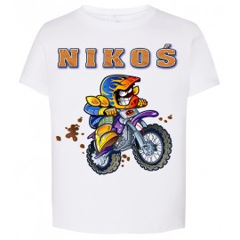 Motocross Koszulka Urodzinowa  Dziecięca z Motorem
