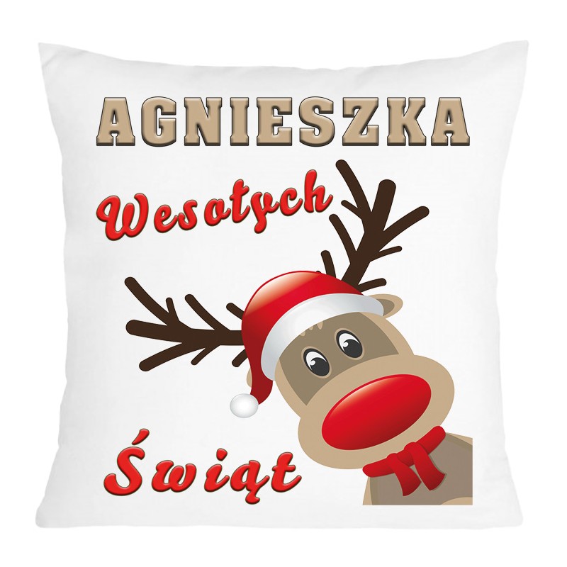 Poduszka świąteczna z imieniem na prezent